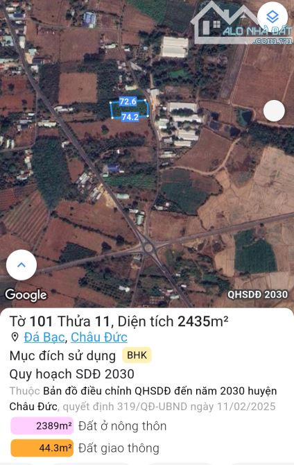 Lô đất đẹp giá đầu tư, 2435m² ngay ngã 6 cây me đá bạc - 1