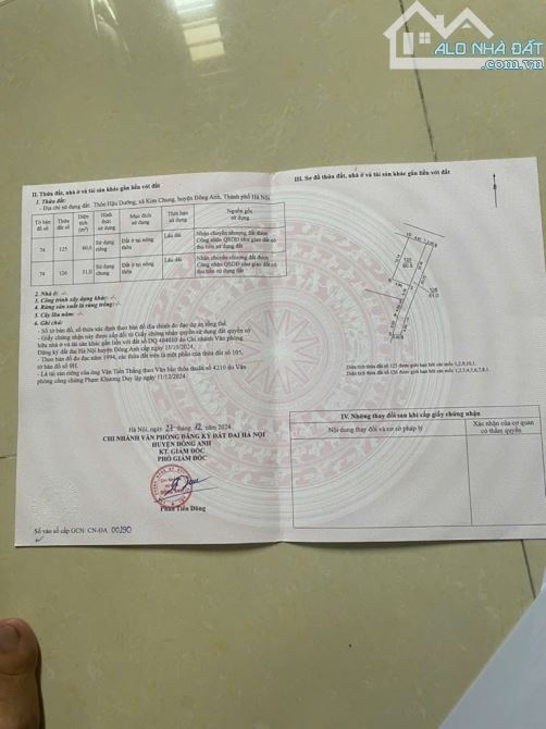 Đất Kim Chung- Đông Anh , Lô góc, Ô tô vào đất, 60m2. - 1