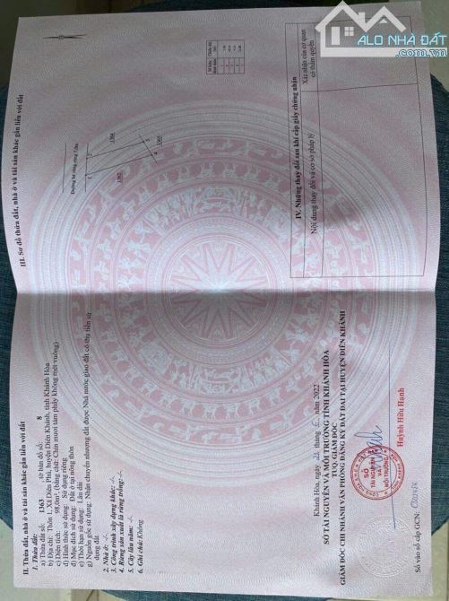 Bán lô đất đẹp mặt đường liên xã rộng 7m thôn 1 Diên Phú - Diên Khánh chỉ 1 tỷ - 2