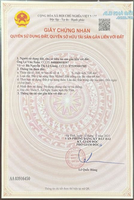 Bán lô đất đẹp KCN AN VIÊN - NGHI XUÂN  - HÀ TĨNH - 3