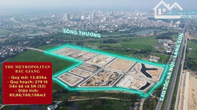 BÁN ĐẤT NỀN DỰ ÁN THE METROPOLITAN, ĐỒNG SƠN, TP BẮC GIANG - 86M2 - 4,7 TỶ - 4