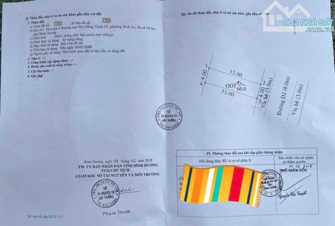 Bán đất KDC gần làng đại học quốc gia HCM p.Bình An Tp.Dĩ An chỉ 3ty600 TL M7366 - 4