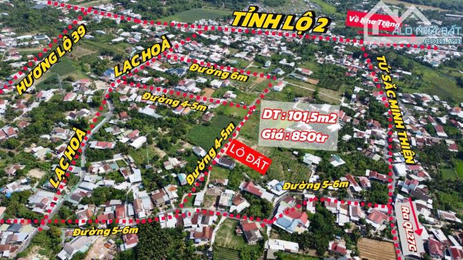 🆘 Bán 2 lô đất dân cắt bán xã Diên Lạc  Cách Tỉnh Lộ 2 vào 300m, Diên Khánh, Khánh Hòa - 5
