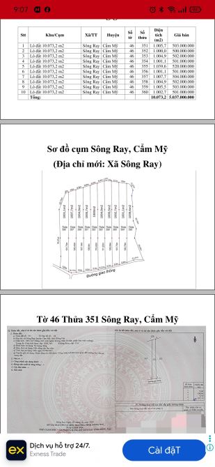 Bán gấp 65 lô đất Cẩm Mỹ, full thổ, ô tô, gần QL56, Chỉ 500tr/lô TL - 6