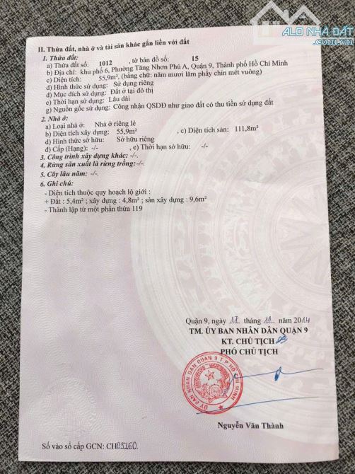 Bán nhà 1 trệt 1 lầu hẻm thông xe hơi đường 385 Lê Văn Việt giá 6,5 tỷ/ 61m2 - 7