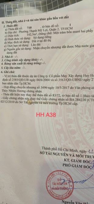 Góc 2 mặt tiền A38 Huy Hoàng – Đường số 56, Thạnh Mỹ Lợi, Quận 2 , giá 250tr/m2