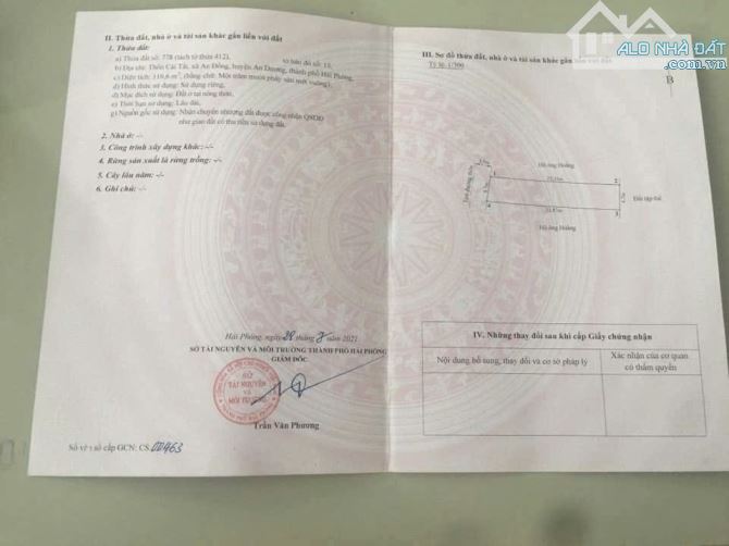 Bán 110m2 đất Cái Tắt An Đồng An Dương