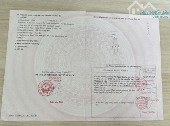 KHÁCH GỬI ĐẤT NỀN TÁI ĐỊNH CƯ LÔ ĐẸP  CHỈ 1tỷ780  Ngang4x20  Kế bên có nhà, mua ở hoặc đầu - 1