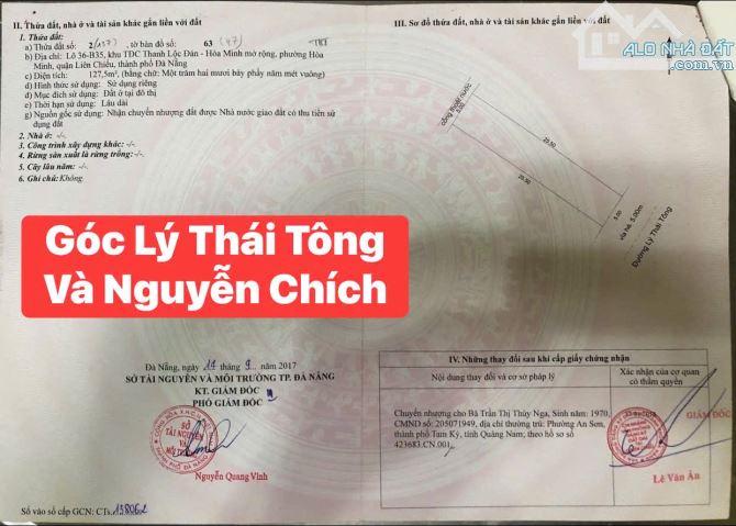 Bán lô góc 2 MT Lý Thái Tông Thanh Khê đoạn ks sầm uất - 2