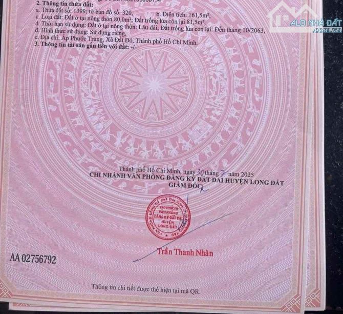CẦN BÁN LÔ ĐẤT 2 MẶT TIỀN CHỈ 1TỶ1 – TRUNG TÂM THỊ TRẤN ĐẤT ĐỎ - 2