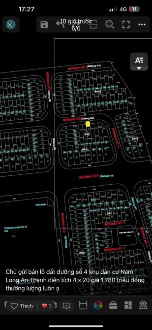 KHÁCH GỬI ĐẤT NỀN TÁI ĐỊNH CƯ LÔ ĐẸP  CHỈ 1tỷ780  Ngang4x20  Kế bên có nhà, mua ở hoặc đầu - 2