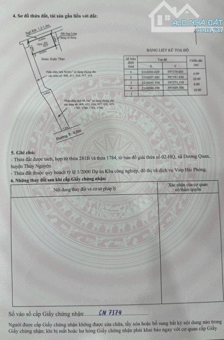 Chào bán lô đất tại Dương Quan - Thuỷ Nguyên - Hải Phòng - 2