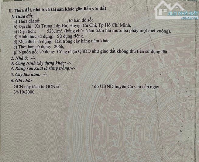 CẦN TIỀN GẤP, BÁN LÔ ĐẤT 525M2, TRUNG LẬP HẠ, 500TR - 3