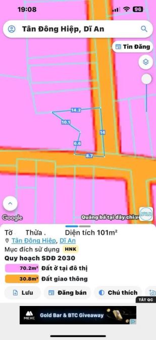 BÁN LÔ GÓC 2 MẶT TIỀN HẺM ÔTÔ – TẶNG NHÀ CẤP 4 – P. TÂN ĐÔNG HIỆP, DĨ AN – GIÁ CHỈ 2.6 TỶ - 3