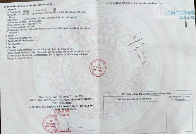 Bán đất ngã tư 550, p.Tân Đông Hiệp, Tp.Dĩ An chỉ 3tyy650 TL M7373 - 5