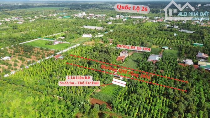 🅿️❇️Lô đôi 695tr/1 lô full thổ cư Kotam, Eatu, Phường Tân An, sát đường Qh 20m, 5x22.5m❇️