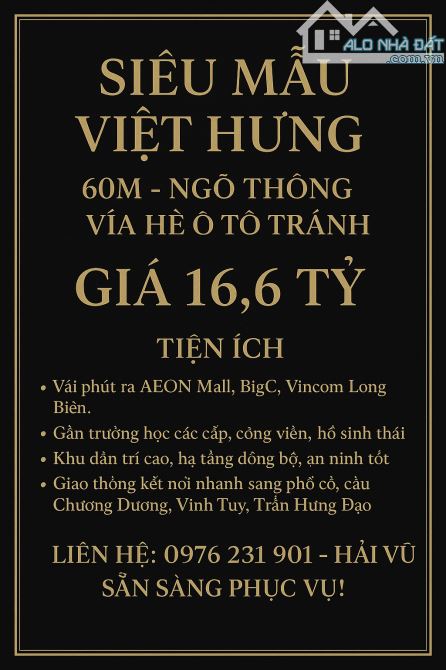 SIÊU MẪU VIỆT HƯNG – LÔ ĐẸP ĐÁNG SỞ HỮU - 60M2 - 7 TẦNG - THANG MÁY - VỈA HÈ - Ô TÔ TRANH