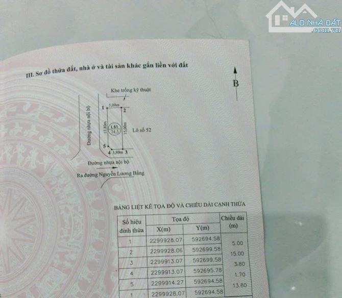 Bán lô góc 74m2 khu đấu giá Nguyễn Lương Bằng ,Kiến An.  Giá 3,35 tỷ . Lô góc 3 mặt thoáng - 1