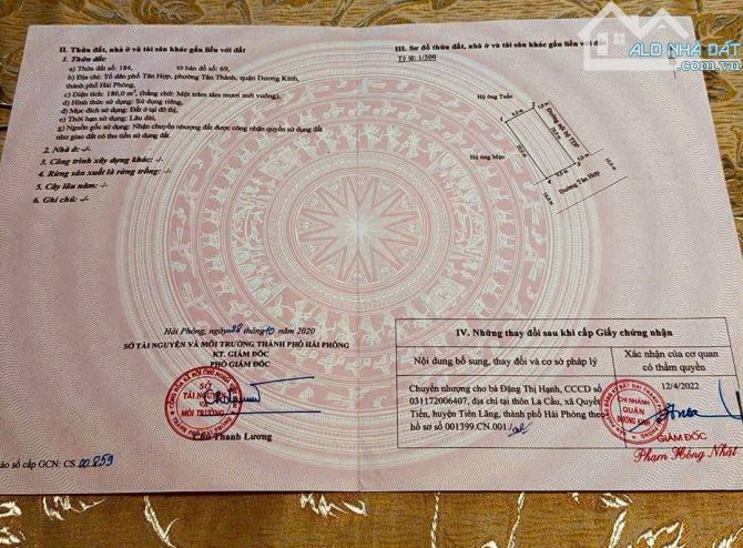 Bán lô góc 180m2 ngang 9m cực đẹp Tân Thành,Dương Kinh mặt đường  nhựa rộng 10m. - 4