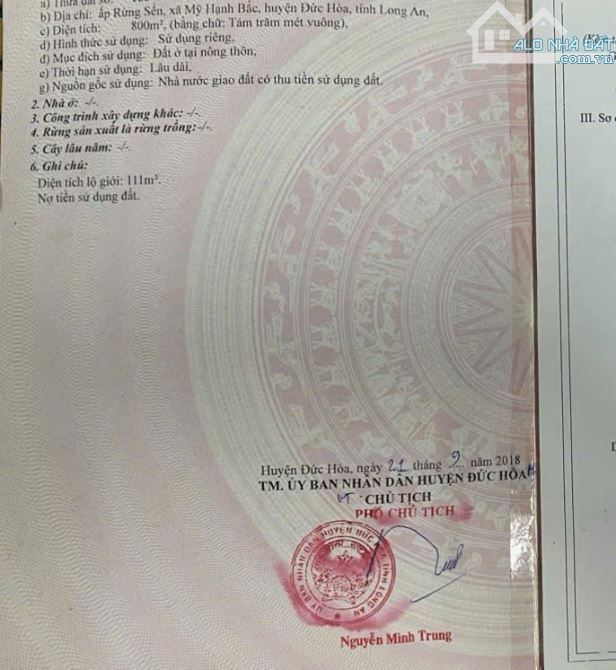 Bán đất thổ cư xã Mỹ Hạnh Bắc, SHR - Một sẹt Tỉnh Lộ 9 vào 100 mét, Đương xe tải 2,5 tấn - 5