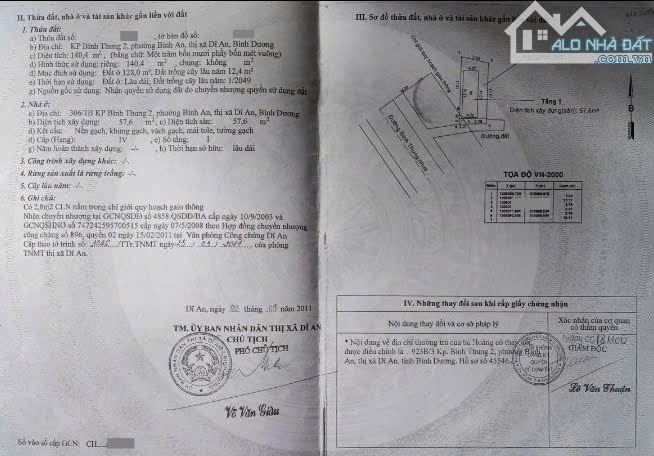 Bán nhà cấp 4 hoàn công gần đường Bình Thung P.Bình An Tp.Dĩ An chỉ 4 tỷ 2 TL M7389 - 5