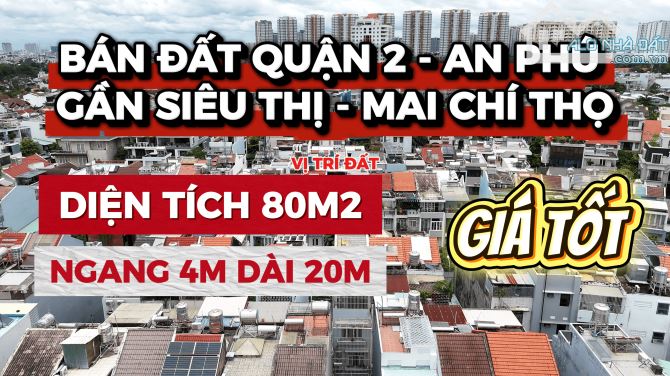 Bán đất quận 2 phường An Phú đường 31D.Diện tích 80 m2.Giá rẻ nhất khu vực này.Thiện Chí