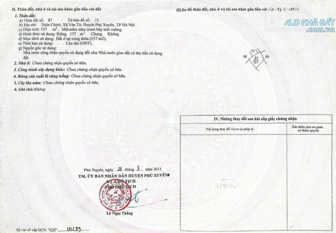 Cần bán 157m Vân Từ, Phú Xuyên giá 12tr700 morning vào đất