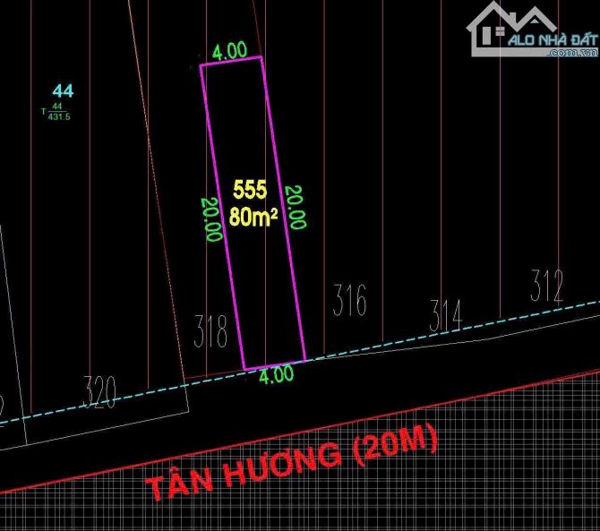nhanh tay mới kịp sở hữu lô đất MT đường tân hương gần chợ. DT: 4x20m. thích hợp xây mới