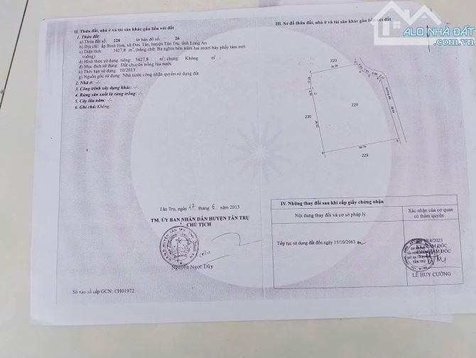 3427m2 đất lúa (62×58) giá 1,1 tỷ ĐứcTân_Tân trụ_Long An giá ngộp nhất khu vực