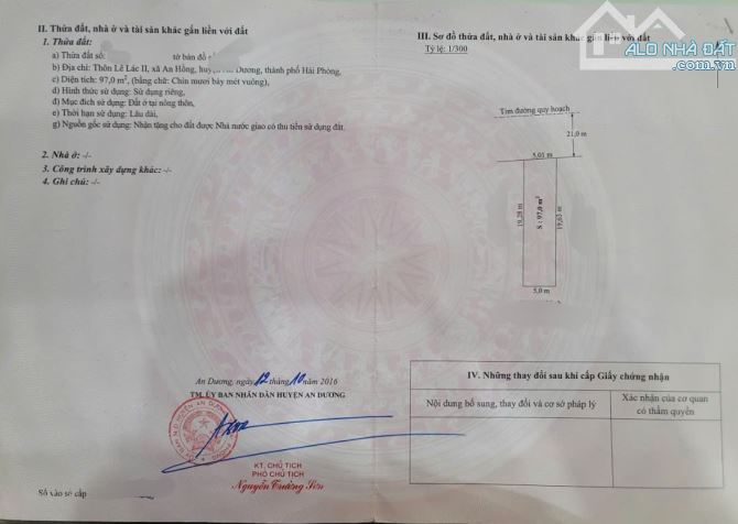 🏡 BÁN LÔ ĐẤT 97m² – LÊ LÁC II, AN HỒNG, HỒNG BÀNG, HẢI PHÒNG 🏡 ĐƯỜNG 42M
