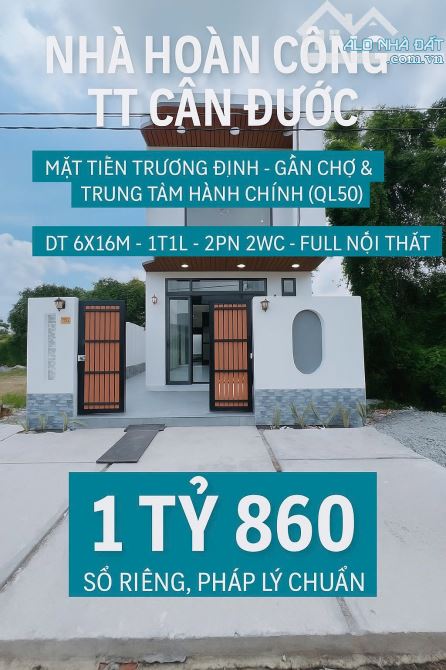 nhà mặt tiền thị trấn cần đước