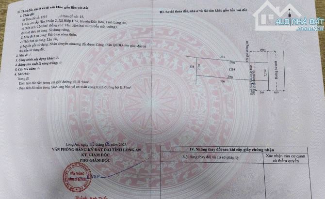 Bán đất đường xe hơi DT 822, Hiệp Hoà, Đức Hoà, Long An - 1