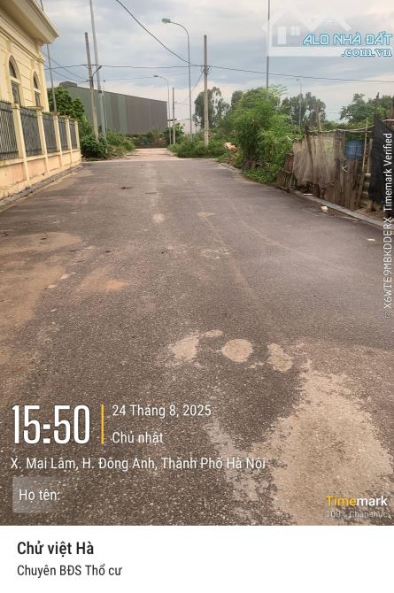 Bán 120m đất Du Ngoại Đông Anh Hà Nội ,đất 2 mặt đường - 1
