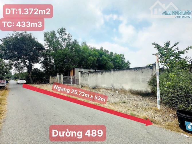 Cần bán đất mặt tiền đường 489 1/ đường Cây Bài xã Phạm Văn Cội 25x53 Tổng 1372m2 Thổ 433m - 1