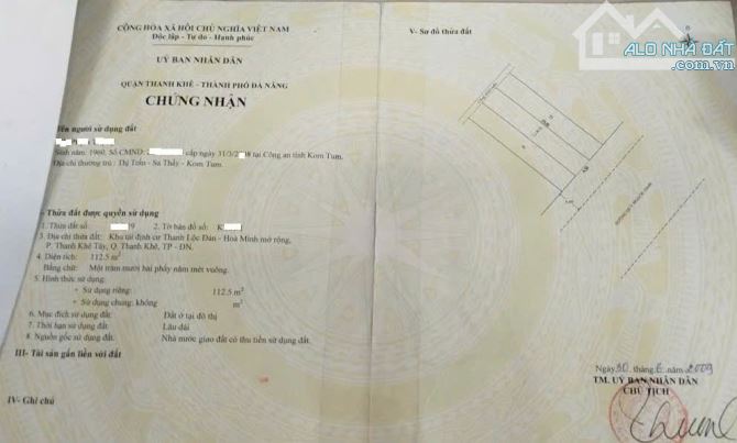 Bán đất mặt tiền đường Lý Thái Tông 112,5m2 , Thanh Khê,   Đà Nẵng - 1