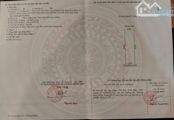 Bán cặp đất đường Nguyễn Trọng Hợp ( 7m5 , lề 4m ) - Ngũ Hành Sơn , Đà Nẵng . - 1