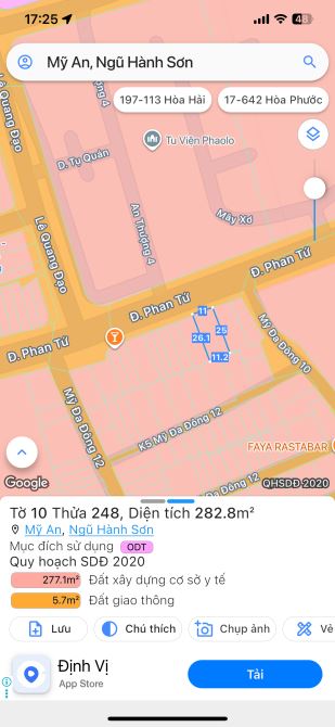BÁN LÔ ĐẤT VÀNG ĐƯỜNG PHAN TỨ – CÁCH BIỂN CHỈ 150M 🌊  ✅ Diện tích: 280m² (ngang 11m cực đ - 1