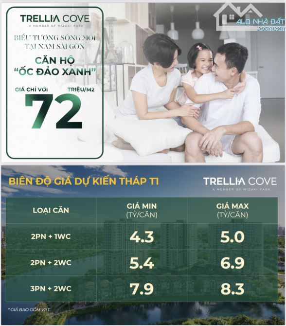 BÁN CĂN HỘ MIZUKI PARK PHÂN KHU MỚI TRELLIA COVE TỪ 4,3 TỶ - 1