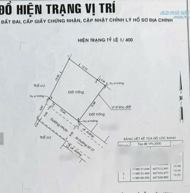 Cần bán gấp lô đất thổ cư với DT 230m2 ngang 13m khu biệt thự Vila khu nhà bên sông - 2