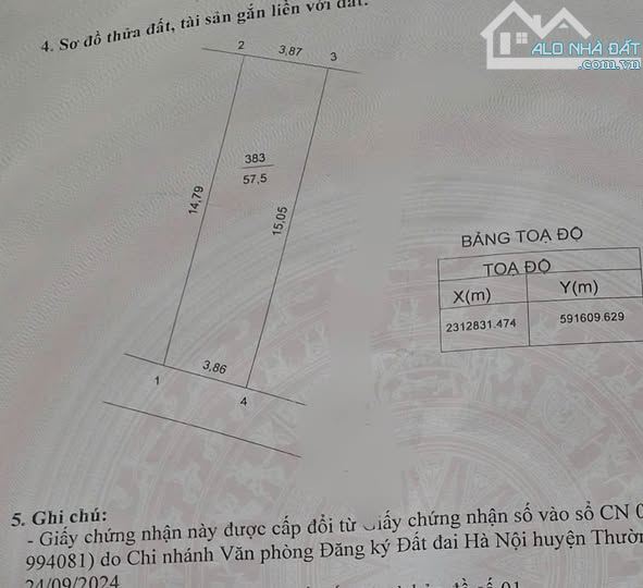 Ninh Xá, Thường Tín, DT: 58m, MT: 3.80m, oto đỗ cửa,giá 2.99 tỷ, cáchcây xẳng Đông Mỹ 900m - 2