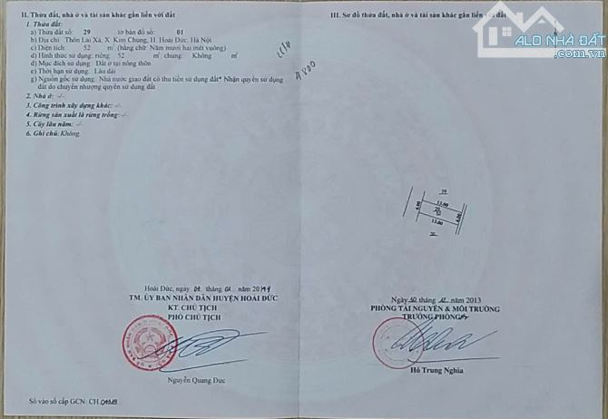 BÁN ĐẤT PHÂN LÔ QUÂN ĐỘI – TRUNG TÂM LAI XÁ - HOÀI ĐỨC - 52m2 - 2