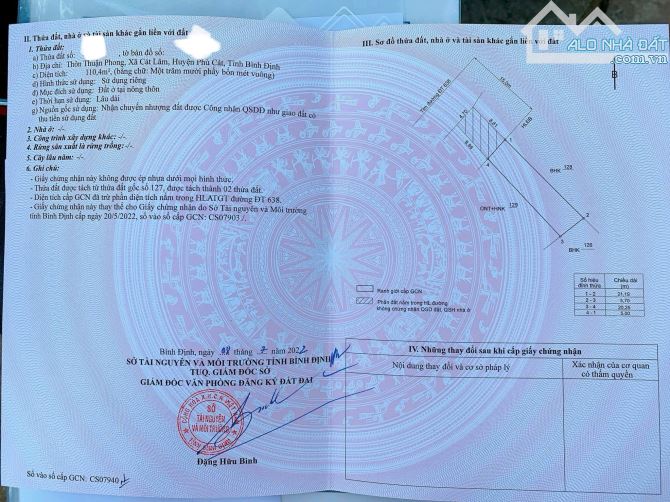 Cần bán đất thổ cư thôn Thuận Phong, Xã Cát Lâm, Huyện Phù Cát - 3