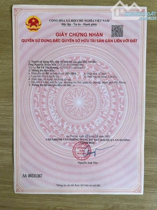 Bán đất tại Tổ Dân Phố Tự Lập, Phường An Hải, Quận An Dương, TP Hải Phòng - 3