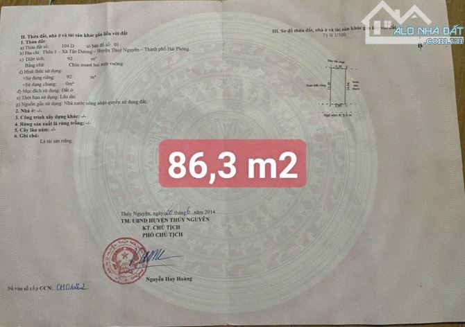 🌟 Chính chủ gửi bán lô đất 86m² “mướt mơ” tại phường Thuỷ Nguyên (Tân Dương cũ) 🌟 - 3
