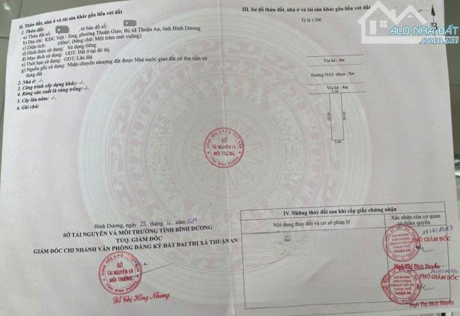 Bán 2 lô đất KDC Việt Sing p.Thuận Giao Tp.Thuận An chỉ 8ty250 TL M7397 - 3