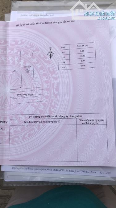 Bán đất mặt đường Hùng Vương, Đồng Tâm, Vĩnh Yên. DT 185m2. Giá 14 tỷ - 4