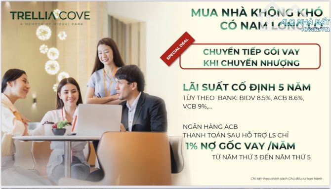 BÁN CĂN HỘ MIZUKI PARK PHÂN KHU MỚI TRELLIA COVE TỪ 4,3 TỶ - 5