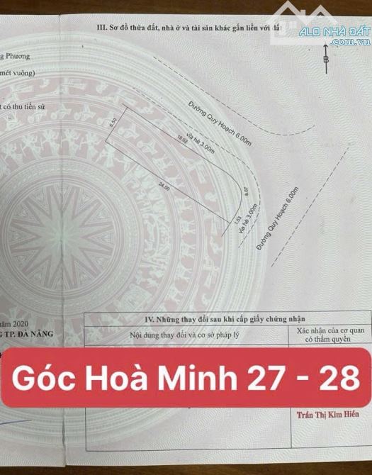 Bán đất góc 2 mặt tiền đường Hoà Minh 27 - Khu B Phương Trang - Sát Nguyễn Sinh Sắc - 3