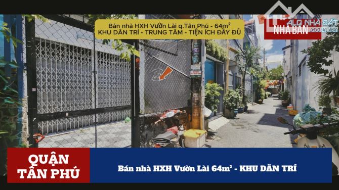 Bán nhà HXH Vườn Lài 64m² - KHU DÂN TRÍ