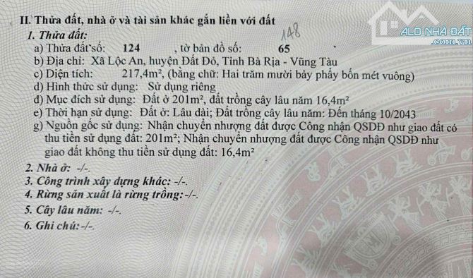 SỞ HỮU LÔ ĐẤT NGAY TRUNG TÂM XÃ LỘC AN, ĐẤT ĐỎ CHỈ CÁCH BIỂN 2P DI CHUYỂN CHỈ 1Tỷ100.